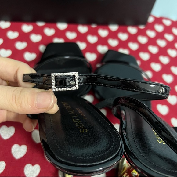 Yves Saint Laurent Patent Leather Strappy High-Heel
Sandals - Picture 7 of 8